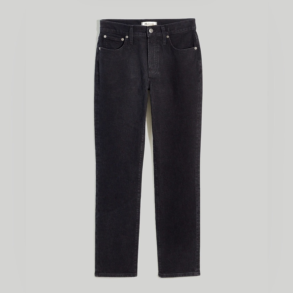 MADEWELL THE MID RISE PERFECT VINTAGE JEANS IN CLEAN BLACK WASH 32